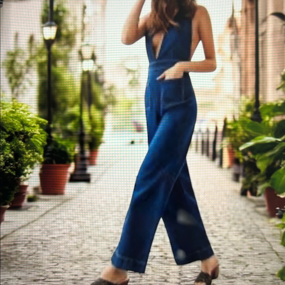 BDG Urban Outfitters Dark Indigo  Denim Jumpsuit/Overalls